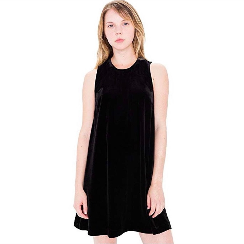 American Apparel sleeveless velvet shift dress